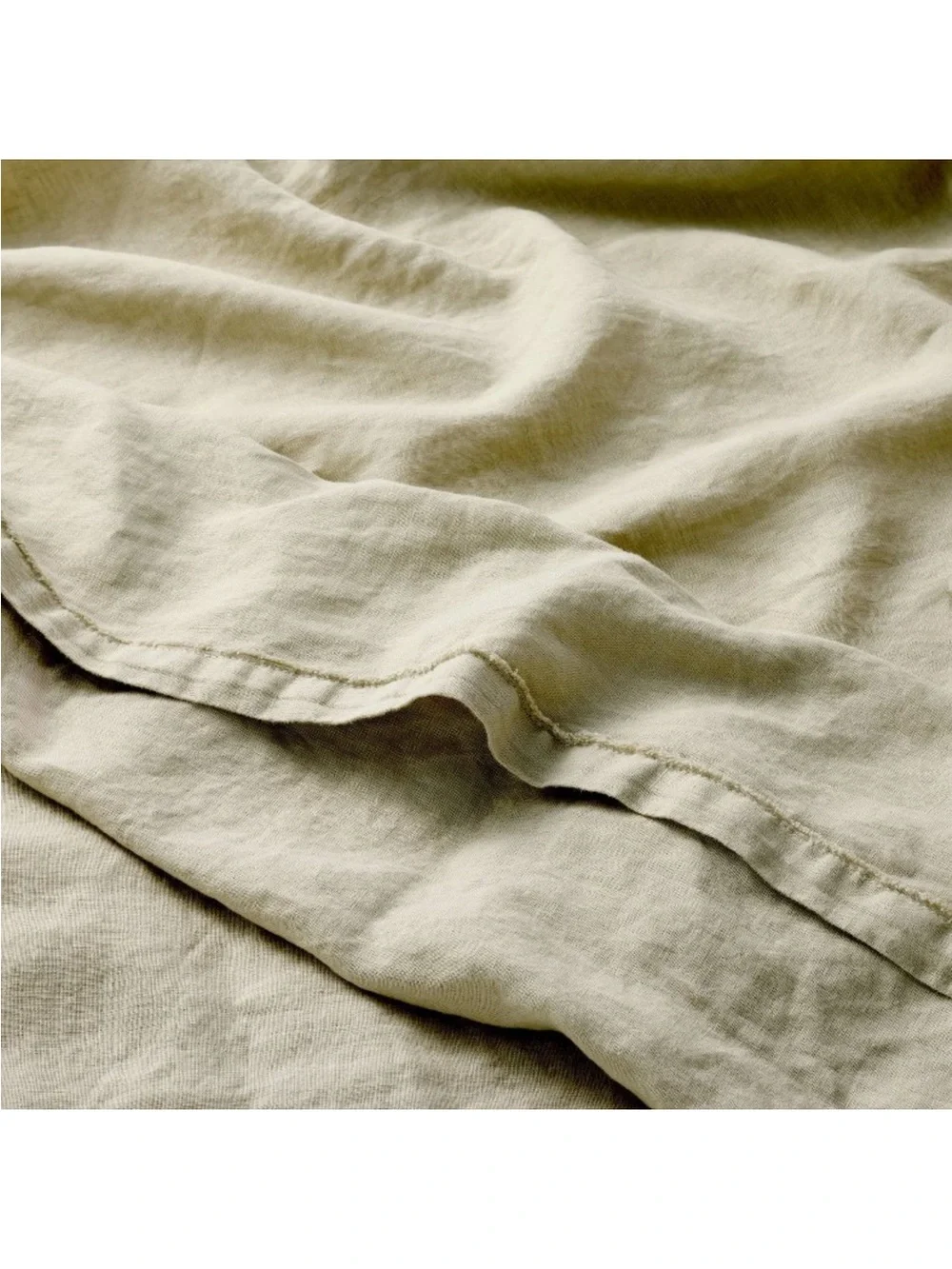 NWT King 100% Linen Sheet Set Light Olive Green - Casaluna